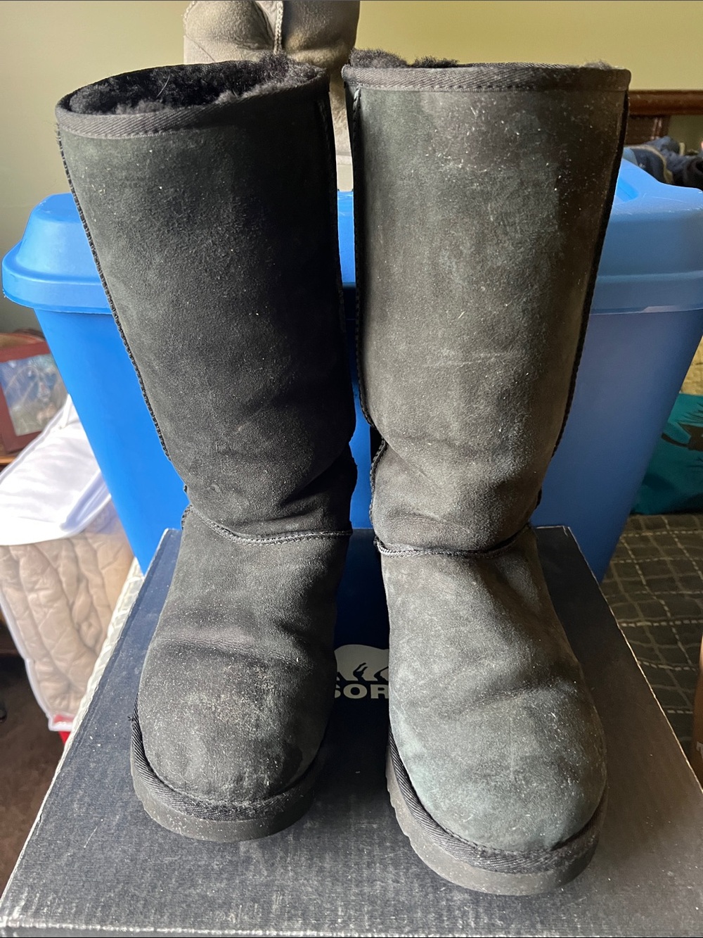 UGG Black Suede Tall Women's Winter Boots